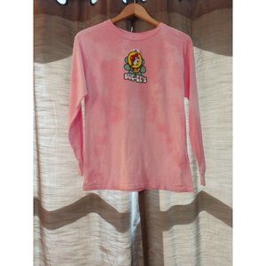 NWT Girl's Buc-ee's Big Logo Pink Tie-Dye Long Sleeve T-Shirt Youth Large